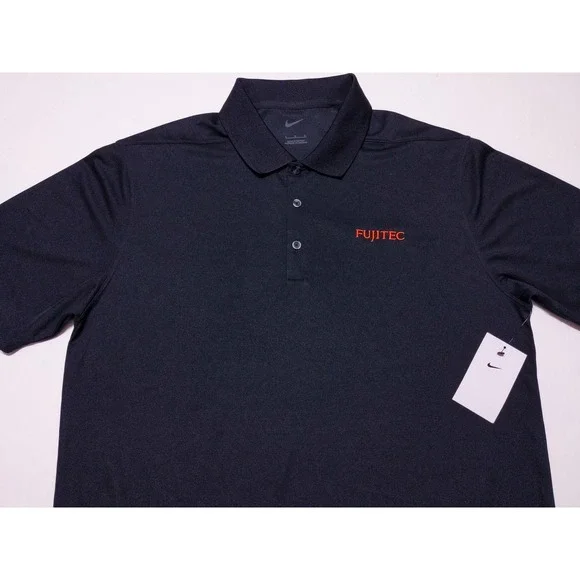 NIKE Fujitec Elevators Performance Polo Shirt Black Large L ~ New - Picture 7 of 11